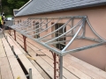 Fabricated galvanized roof frame for balcony at Belmont House, Lyme Regis.
