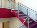 Staircase with glass and stainless banister