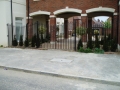 Residential courtyard gates and railings, galvanised and painted, Poundbury