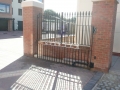 Main entrance gate (open) at Admirals Quarter