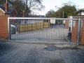 Galvanised sliding gate before painting