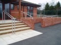 Stainless steel handrail and balustrade to entrance ramp and steps at RG Spiller