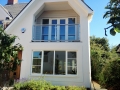 Stainless steel and glass balcony balustrade at Budleigh Salterton.