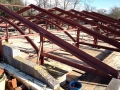 Trussed roof steels at Hazelgrove School, Sparkford.